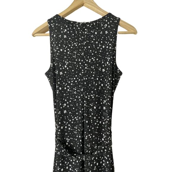 Michael Kors Nora Print Border Maxi Dress Sz XS Floral Wrap Tie Sleeveless - Picture 8 of 14